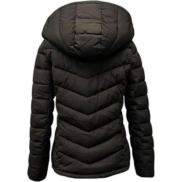 MICHAEL Michael Kors Hooded Packable Down Puffer Jacket Coat Zip Front Black S - Picture 4 of 4